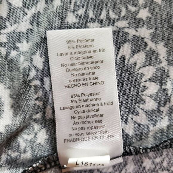 LulaRoo 2XL Black Floral Scoop Neck SS Tunic Shirt - Picture 5 of 7